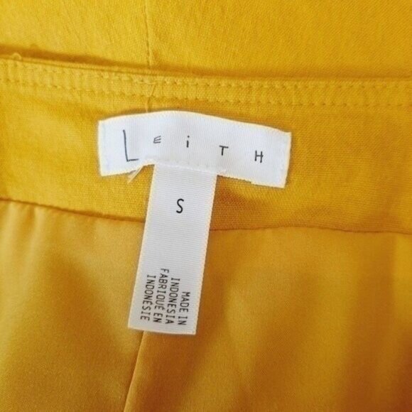 LEITH | Nordstrom Linen Blend High Waisted Yellow Shorts Sz S - Picture 10 of 11